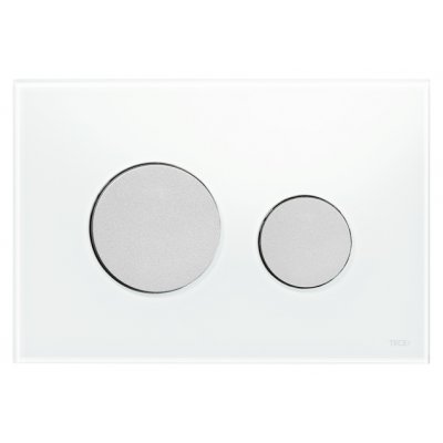 Кнопка смыва TECE Loop 9240659 белое стекло, кнопка матовый хром