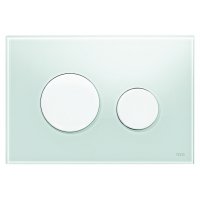 Кнопка смыва TECE Loop 9240651 зеленое стекло, кнопка белая