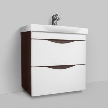 Тумба с раковиной Am.Pm Like 65 подвесная, белый глянец, венге