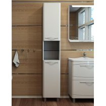 Шкаф-пенал Velvex Iva напольный, белый (с бельевой корзиной)