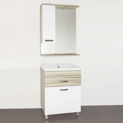 Комплект мебели Style Line Ориноко 60 с бельевой корзиной, белая, ориноко