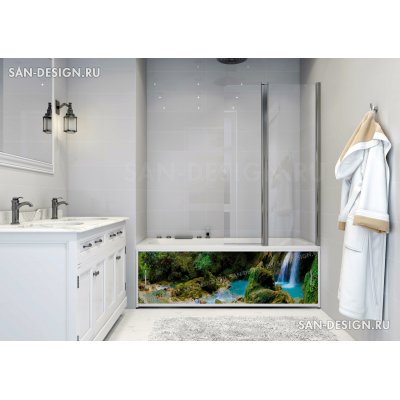 Фотоэкран под ванну Francesca Premium Водопад в лесу-2