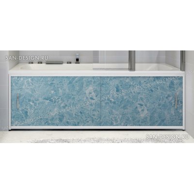 Экран под ванну Francesca Premium голубой мрамор