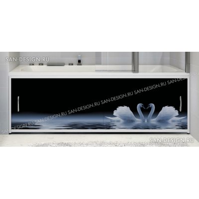 Фотоэкран под ванну Francesca Premium Лебеди на воде