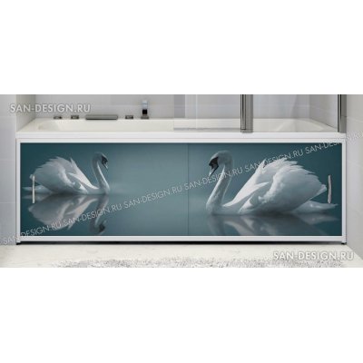 Фотоэкран под ванну Francesca Premium Лебеди