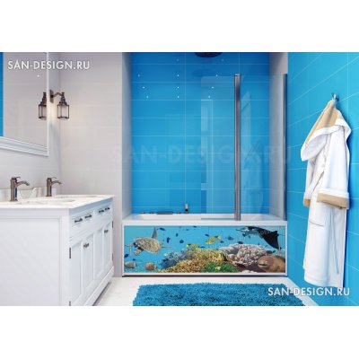 Фотоэкран под ванну Francesca Premium Обитатели глубин-1