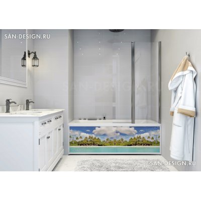 Фотоэкран под ванну Francesca Premium Пляж-3