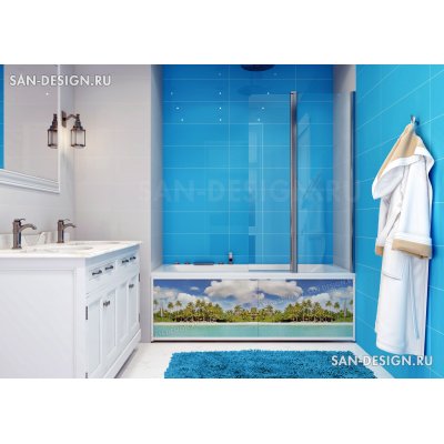 Фотоэкран под ванну Francesca Premium Пляж-1