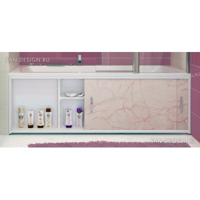 Экран под ванну Francesca Premium светло-розовый мрамор-2