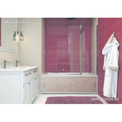 Экран под ванну Francesca Premium светло-розовый мрамор-3