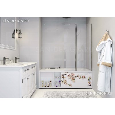 Фотоэкран под ванну Francesca Premium Цветение сакуры-2