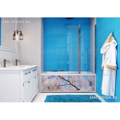 Фотоэкран под ванну Francesca Premium Цветущий сад-1