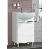 тумба с раковиной francesca eco 50 белый 2 дв ум уют 50