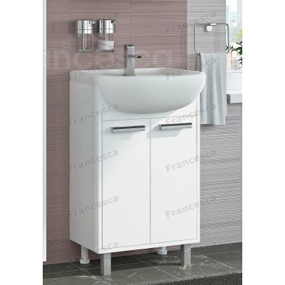 тумба с раковиной francesca eco 50 белый 2 дв ум уют 50