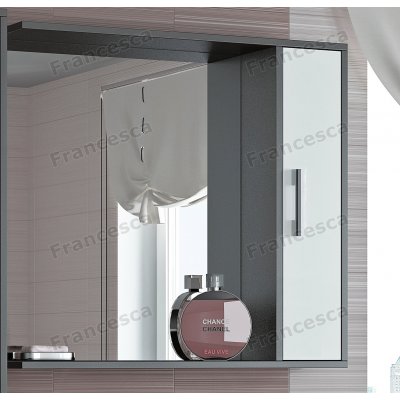 Шкаф-зеркало Francesca Eco 80 белый-венге