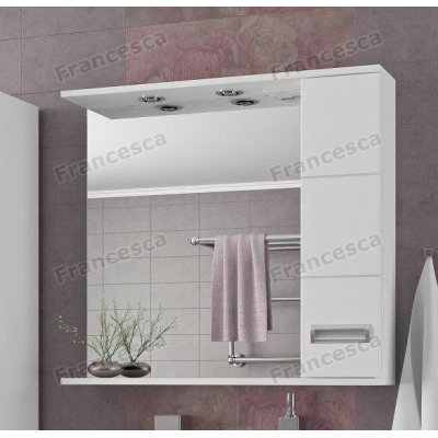 Зеркало-шкаф Francesca Кубо 80 2С белый, левый