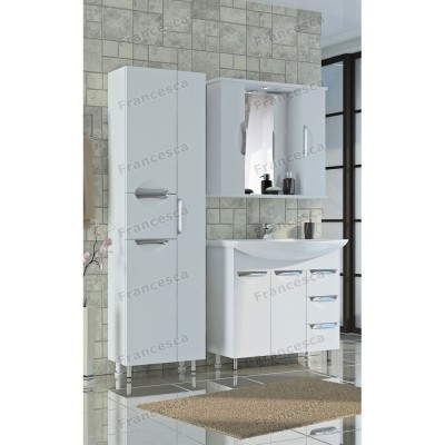 Пенал Francesca Доминго 50 белый двойной, с подсветкой, без корзины-4