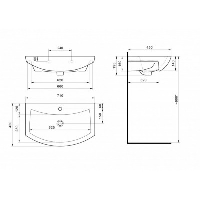 Тумба с раковиной Style Line Эко Стандарт №23 70 белая-3