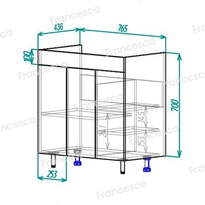 Комплект мебели для ванной комнаты Francesca Доминго 80, 3 двери-8