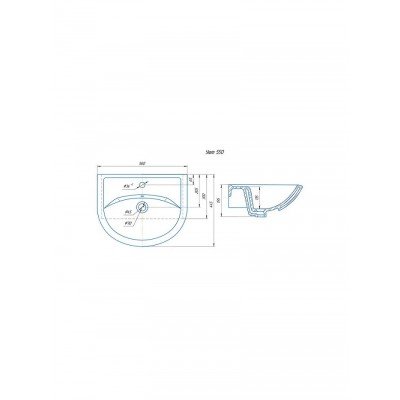 Комплект мебели для ванной комнаты Francesca Avanti Империя 55, левый-5