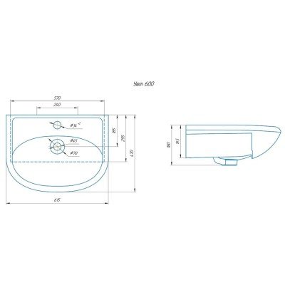 Комплект мебели для ванной комнаты Francesca Avanti Империя 60, с ящиком, правый-5