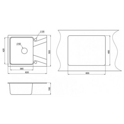 Кухонная мойка Granula 6201 Песок-1