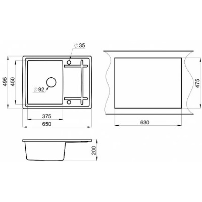 Кухонная мойка Granula 6501 Арктик-1