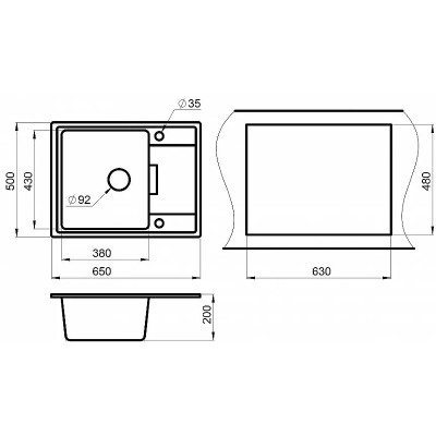 Кухонная мойка Granula 6503 Арктик-1