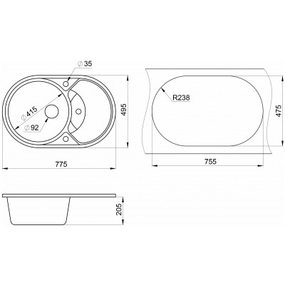 Кухонная мойка Granula 7801 Песок-1