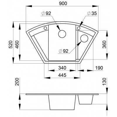 Кухонная мойка Granula 9001 Графит-1