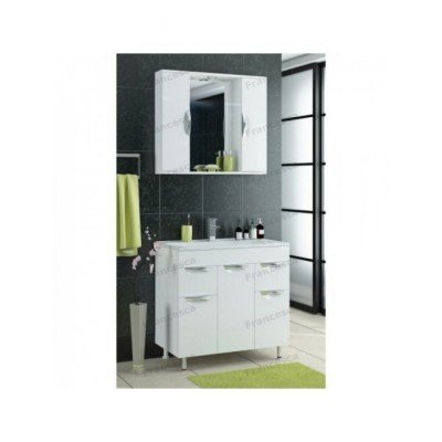 Тумба с раковиной Francesca Avanti Доминго М 90 белый, с подсветкой (3 дв. + 2 ящ., ум. Комфорт 90)-1