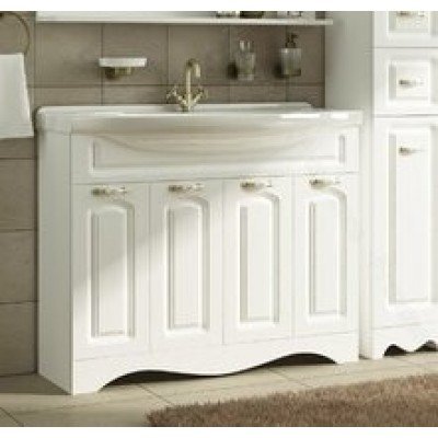 Тумба с раковиной Francesca Avanti Империя 100 белый с подсветкой (4 двери, ум. Эльбрус 100)-2