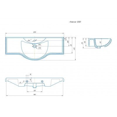 Тумба с раковиной Francesca Avanti Империя 120 белый (2ящ+4дв., ум. Классик 120) с подсветкой-5