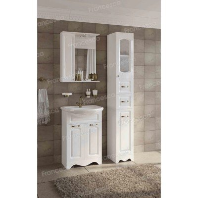 Тумба с раковиной Francesca Avanti Империя 50 белый с подсветкой (2 двери, ум. Уют 50)-3
