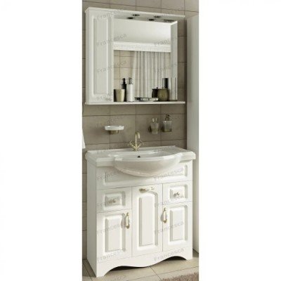 Тумба с раковиной Francesca Avanti Империя 80 белый (2ящ+3дв. ум. Классик 80) с подсветкой-3