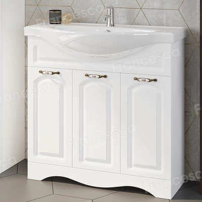 Тумба с раковиной Francesca Avanti Империя 90 белый с подсветкой (3 двери, ум. Classic 90)&nbsp;-2