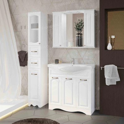 Тумба с раковиной Francesca Avanti Империя 90 белый с подсветкой (3 двери, ум. Classic 90)&nbsp;-3