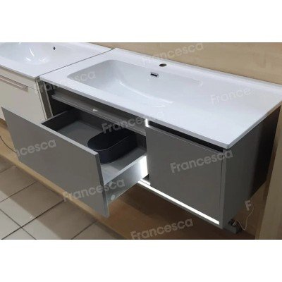 Тумба с раковиной Francesca Avanti Panda 100, DR-02-100, подвесная, с подсветкой, серая-3