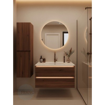 Тумба с раковиной Francesca Avanti Panda 100,DR-03-100, подвесная, дуб, с подсветкой-4
