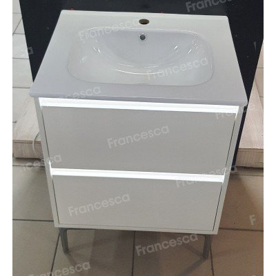 Тумба с раковиной Francesca Avanti Panda 60,DR-04-60, напольная, с подсветкой, бежевая-6