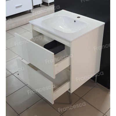 Тумба с раковиной Francesca Avanti Panda 60,DR-04-60, напольная, с подсветкой, бежевая-8