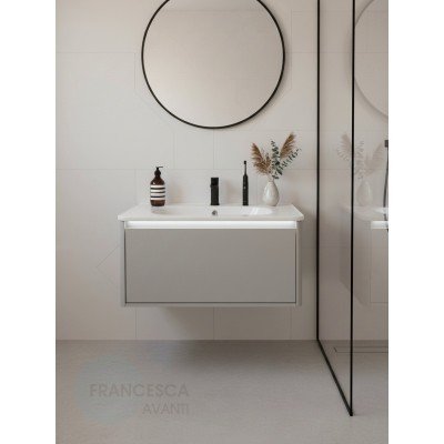 Тумба с раковиной Francesca Avanti Panda 80, DR-01-80, подвесная, с подсветкой, серая