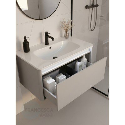 Тумба с раковиной Francesca Avanti Panda 80, DR-01-80, подвесная, с подсветкой, серая-1