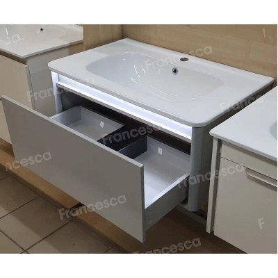 Тумба с раковиной Francesca Avanti Panda 80, DR-01-80, подвесная, с подсветкой, серая-7