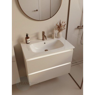 Тумба с раковиной Francesca Avanti Panda 80, DR-03B-80, подвесная, с подсветкой, бежевая-1