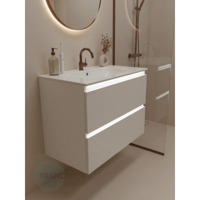Тумба с раковиной Francesca Avanti Panda 80, DR-03B-80, подвесная, с подсветкой, бежевая-3