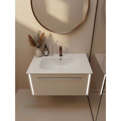 Тумба с раковиной Francesca Avanti Panda 80, DR-05-80, подвесная, бежевая, с подсветкой-1