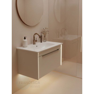 Тумба с раковиной Francesca Avanti Panda 80, DR-05-80, подвесная, бежевая, с подсветкой-2