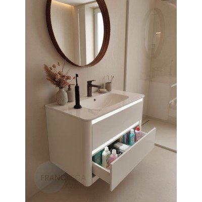 Тумба с раковиной Francesca Avanti Panda 90, DR-06-90, подвесная, бежевая, с подсветкой-3