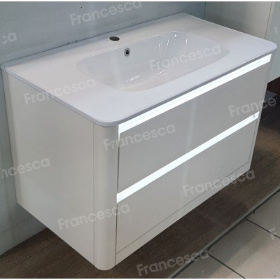 Тумба с раковиной Francesca Avanti Panda 90, DR-06-90, подвесная, бежевая, с подсветкой-9